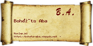 Boháts Aba névjegykártya